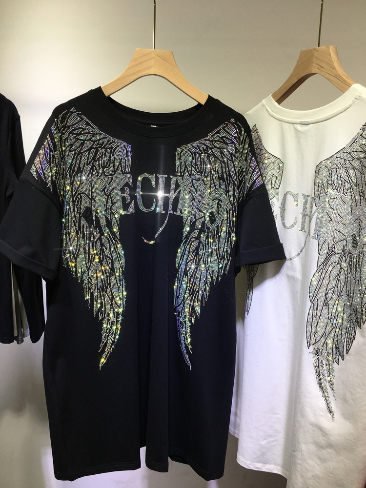 Women Streetwear Brand - Kaus Oblong Harley Sayap Malaikat Berlian