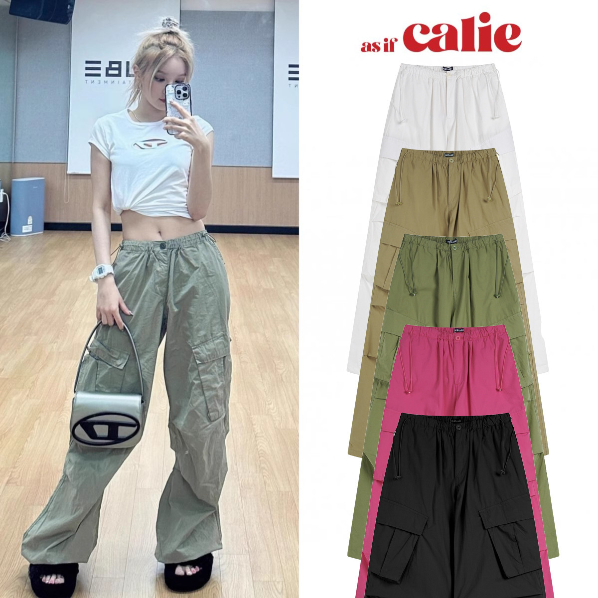 Streetwear Brand Korea - Celana Kerja Kasual Longgar Model Wide-Leg