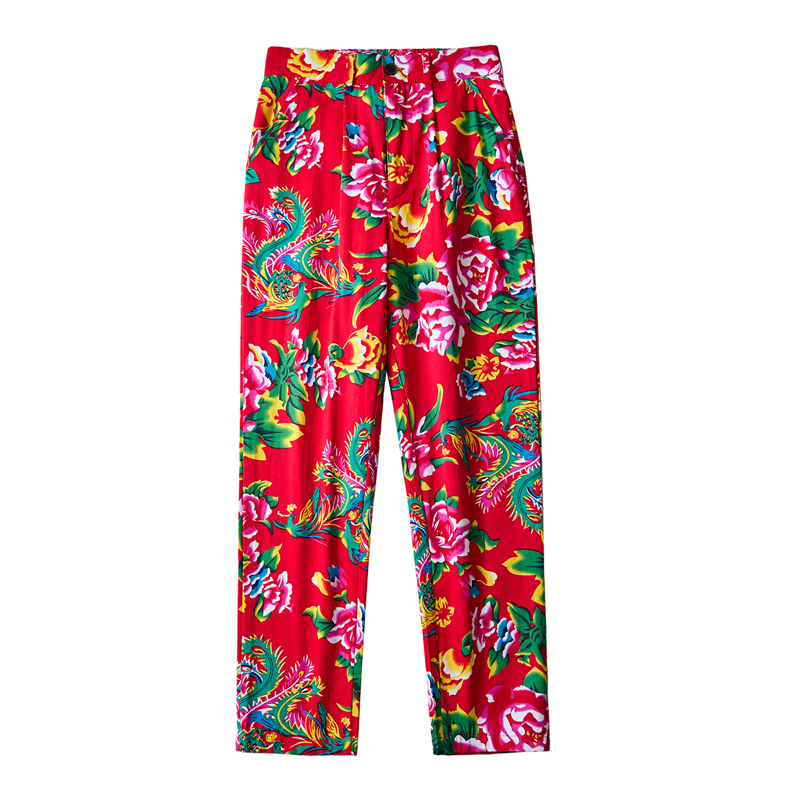 Streetwear Brand With Flowers - Celana panjang gaya China pria, celana
