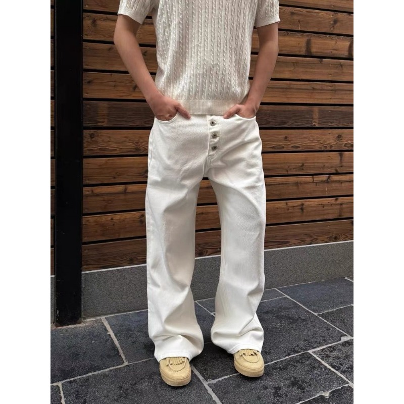 Streetwear Brand Pants - Celana Jeans Pria Putih Kaki Lebar