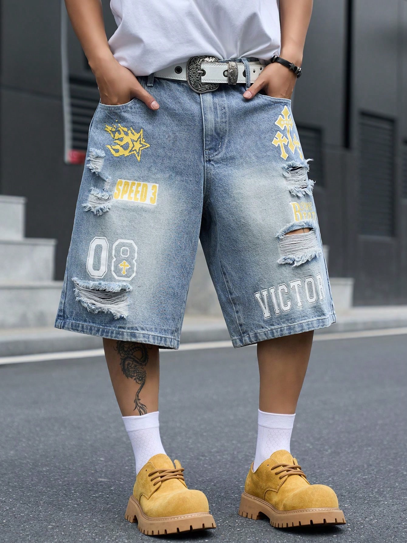 Streetwear Brand Pants - Celana Pendek Denim Pria Model Longgar,