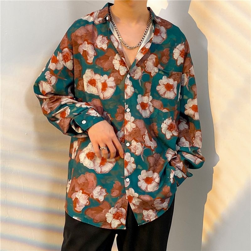 Fashion Pria Kemeja Bunga Leng - Streetwear Brand With Flowers ulasan dan harga