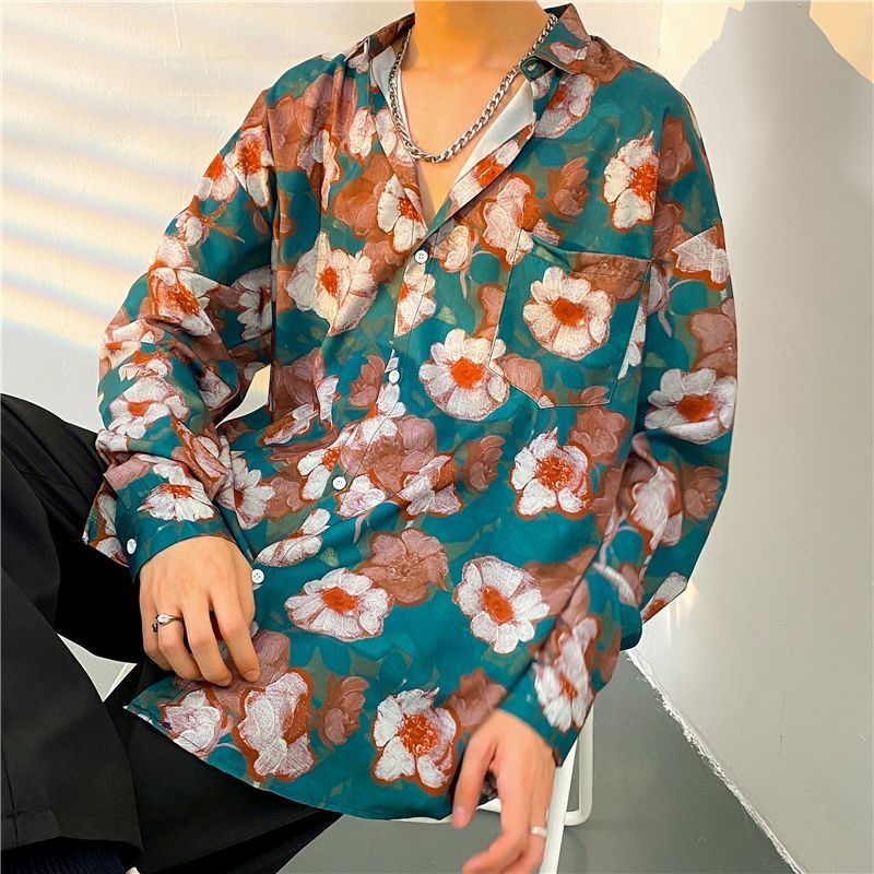 Fashion Pria Kemeja Bunga Leng - Streetwear Brand With Flowers ulasan dan harga