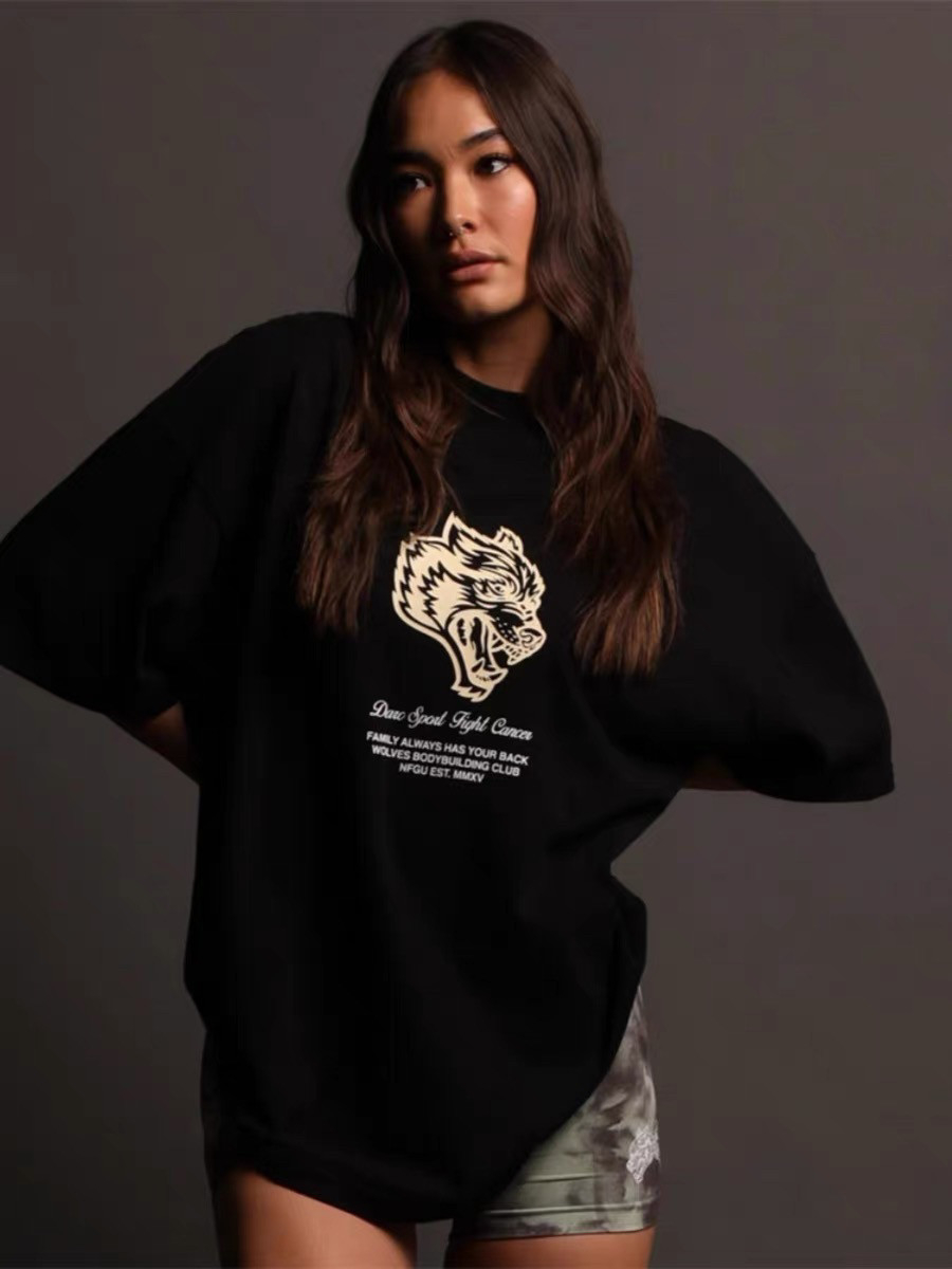 Kaos Katun Grafis Kepala Serig - Streetwear Gym Brand ulasan dan harga