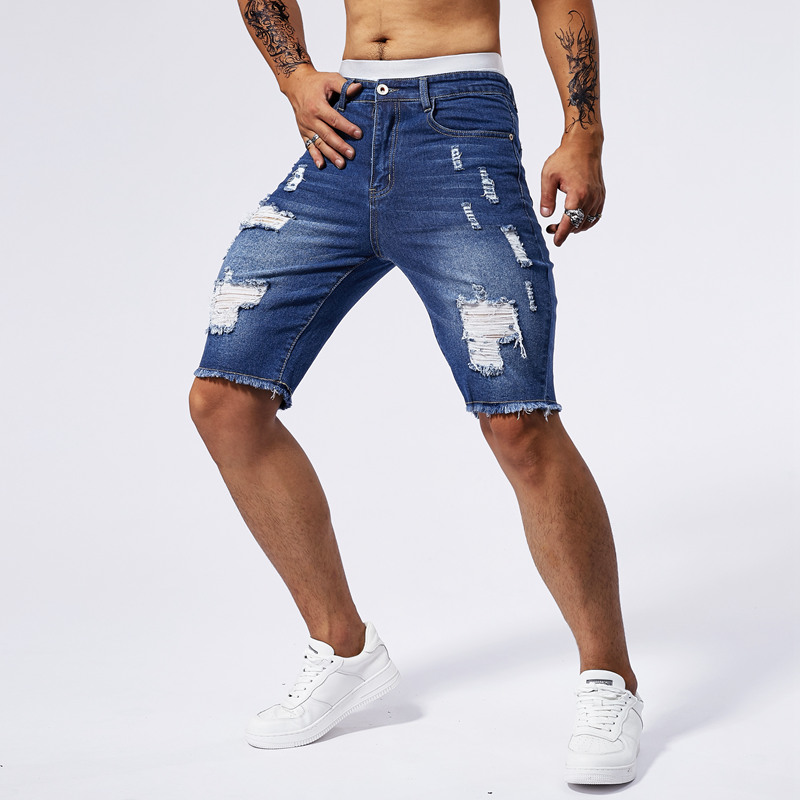 Celana Pendek Denim Robek Pria - Streetwear Brand Pants ulasan dan harga