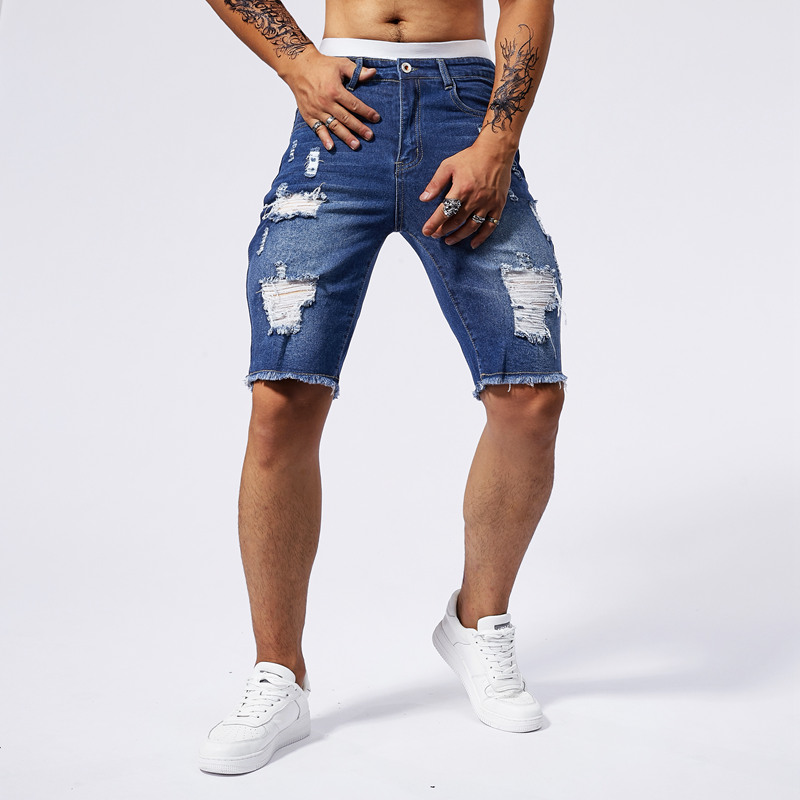 Celana Pendek Denim Robek Pria - Streetwear Brand Pants ulasan dan harga