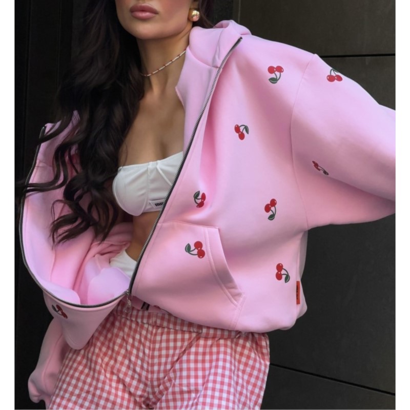 Jaket Sweter Gambar Ceri Wanit - Women Streetwear Brand ulasan dan harga