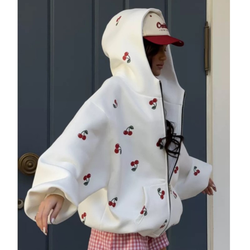 Jaket Sweter Gambar Ceri Wanit - Women Streetwear Brand ulasan dan harga