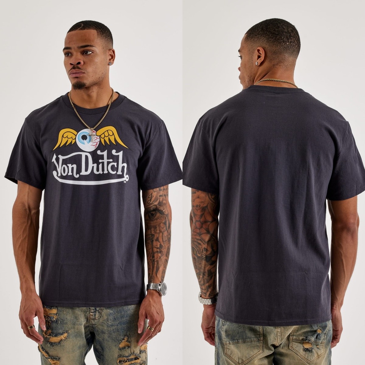 Kaos T-shirt Katun Grafis Flyi - Streetwear Brand With Eye ulasan dan harga