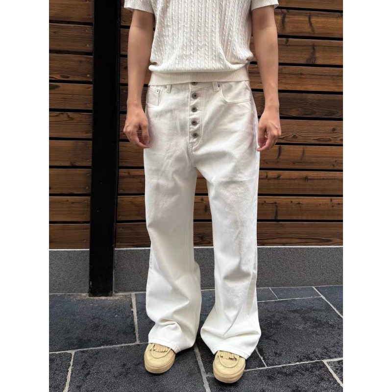 Celana Jeans Pria Putih Kaki L - Streetwear Brand Pants ulasan dan harga